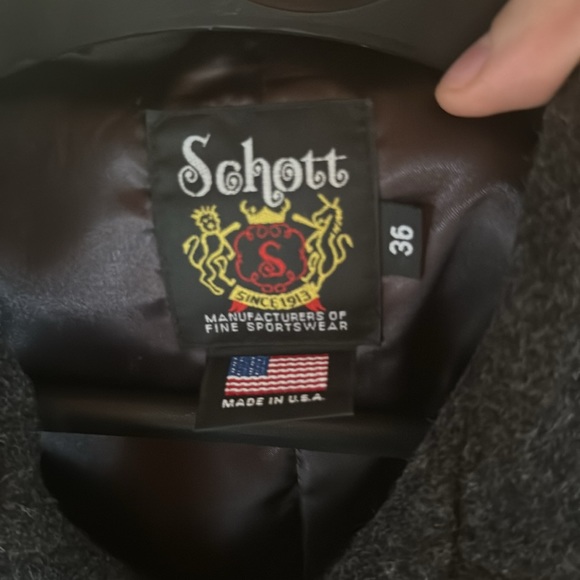 Schott Made in the USA Gray Peacoat - Picture 3 of 5